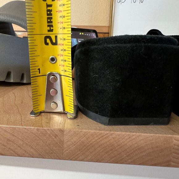 Vince Rachelle 2 Black Suede Block Heel Slide Sandals Womens Size 8.5 - Picture 10 of 11